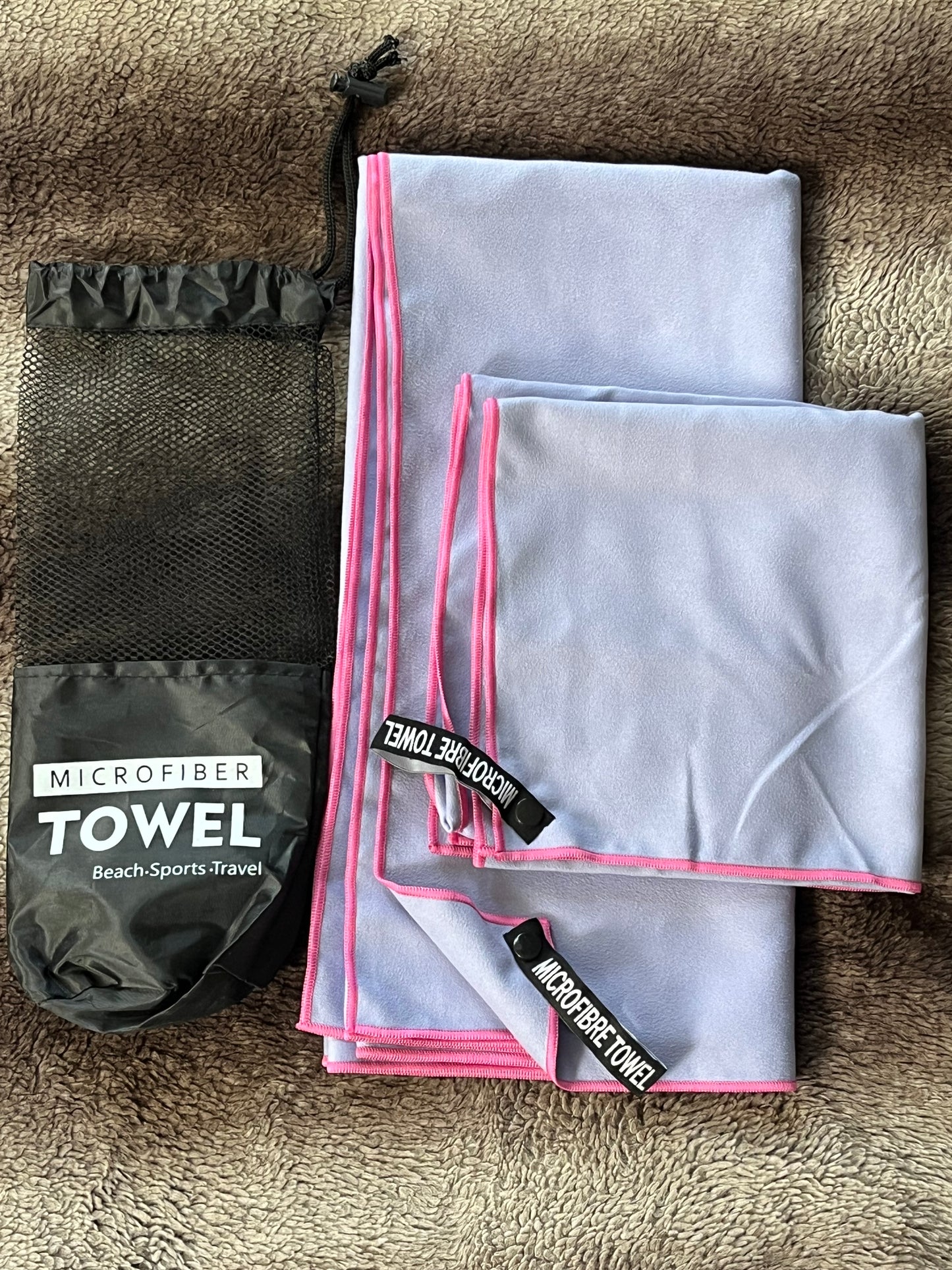 Microfibre towel - compact, ultra lightweight & quick dry towel - the perfect gym, travel & beach towel - swimming towel for sports, camping & hiking, x2 towels