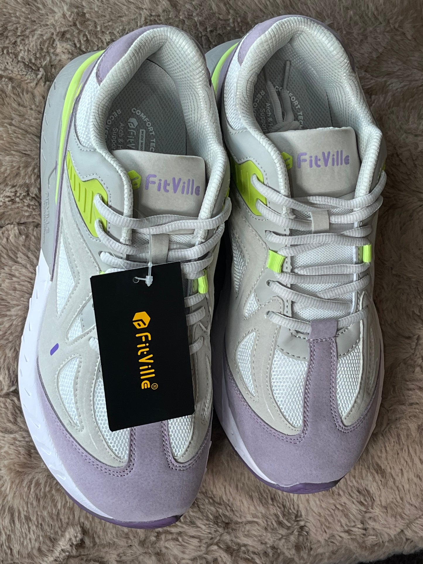 Womens Extra Wide Fit Trainers Ladies Walking Running Shoes Comfortable Sneakers for Flat Feet Plantar Fasciitis, UK 7.5