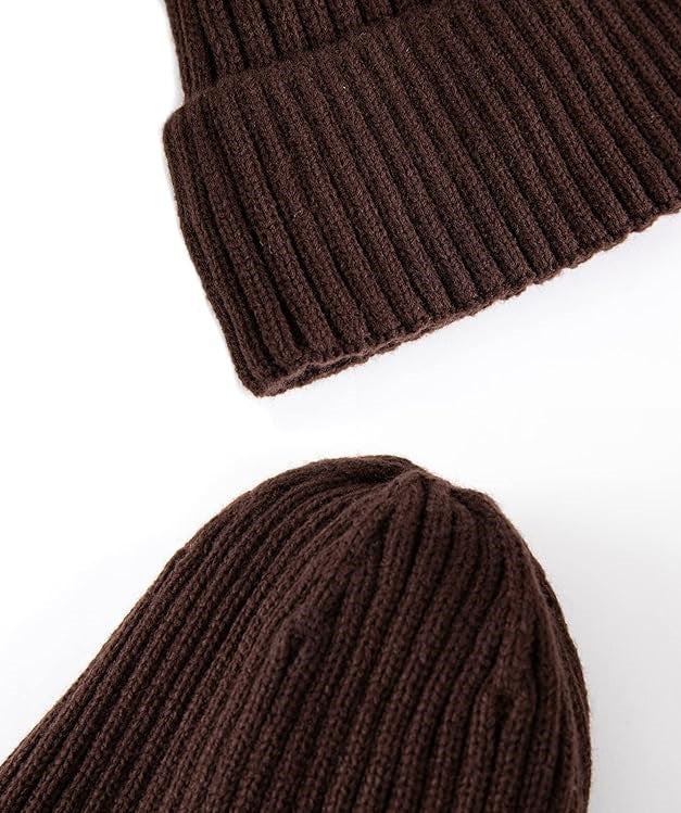Winter Scarf Beanie Gloves Set for Women and Men with Gift Bag, Coffee