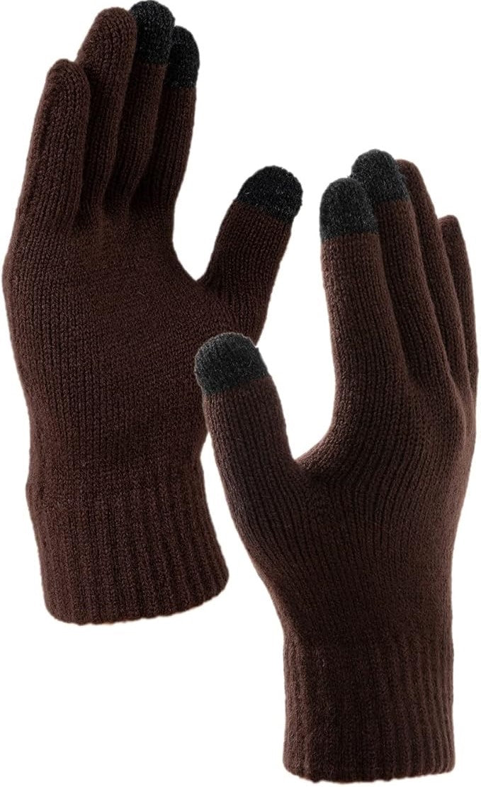 Winter Scarf Beanie Gloves Set for Women and Men with Gift Bag, Coffee