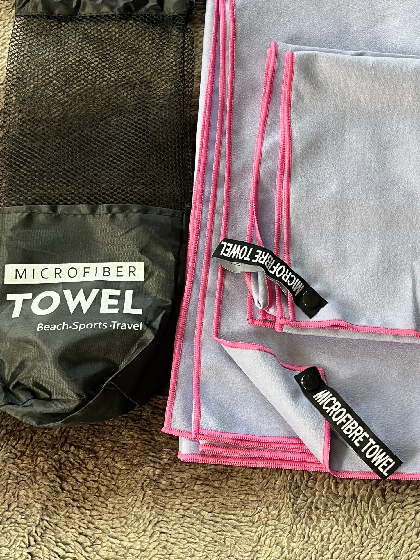 Microfibre towel - compact, ultra lightweight & quick dry towel - the perfect gym, travel & beach towel - swimming towel for sports, camping & hiking, x2 towels