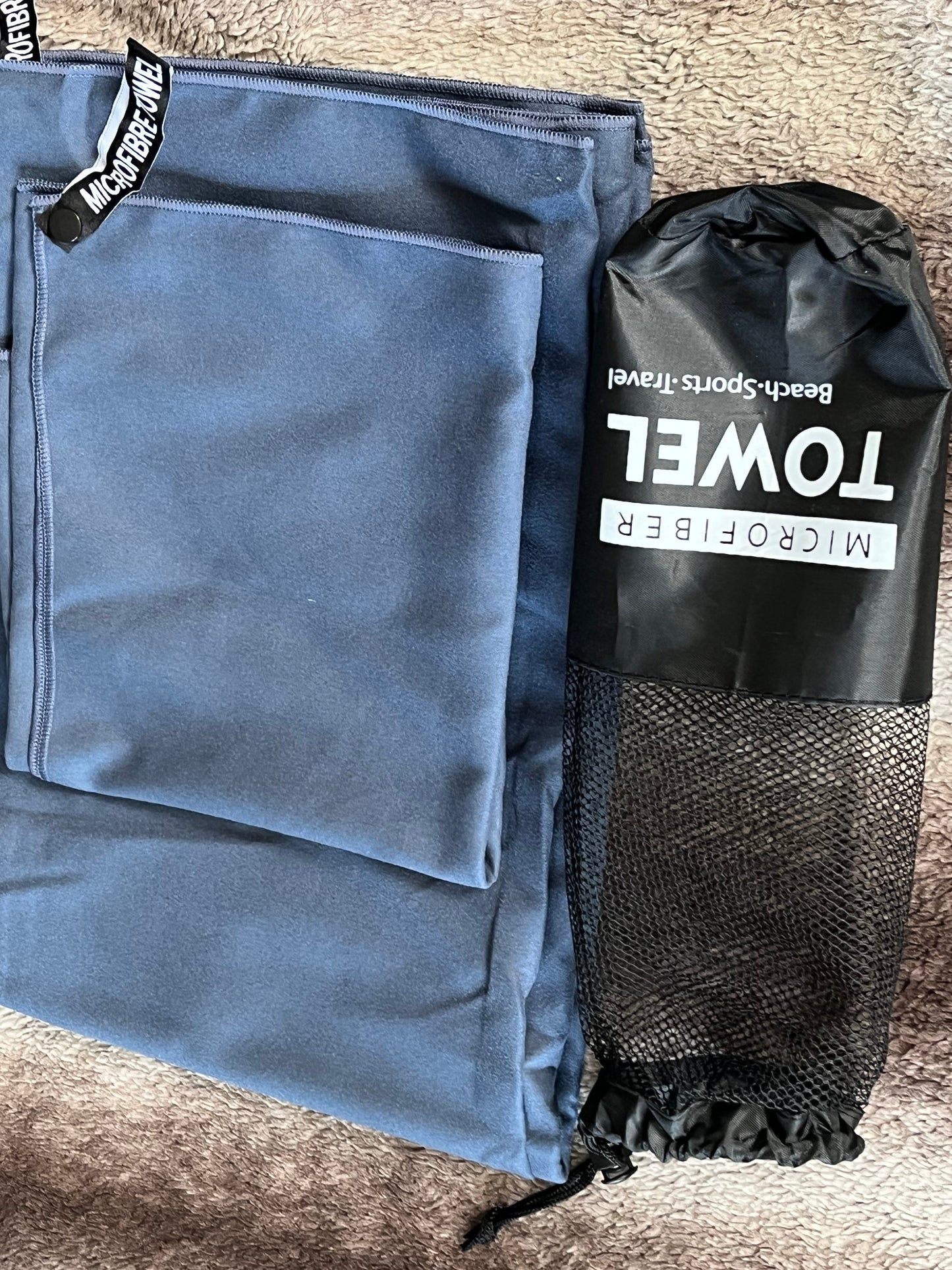 Microfibre towel - compact, ultra lightweight & quick dry towel - the perfect gym, travel & beach towel - swimming towel for sports, camping & hiking, x2 towels