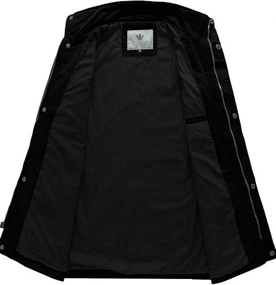 Men's Casual black Wenven Jacket  Warm Jackets Cotton Leisure Jacket Military Stand Collar style