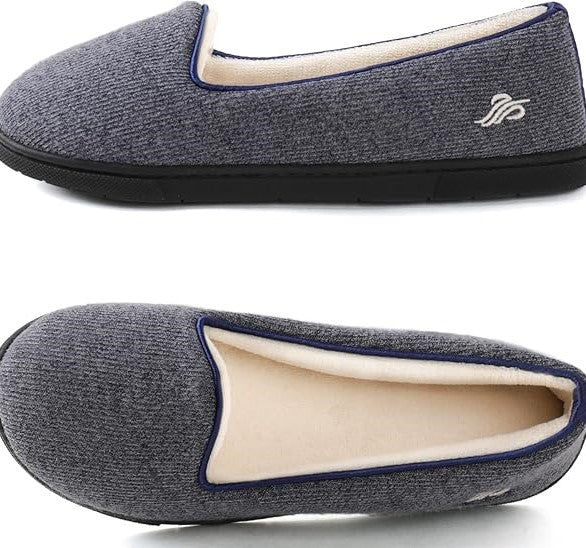 Navy blue ladies indoor slippers ,Memory Foam navy blue slippers for Women , size 5.5