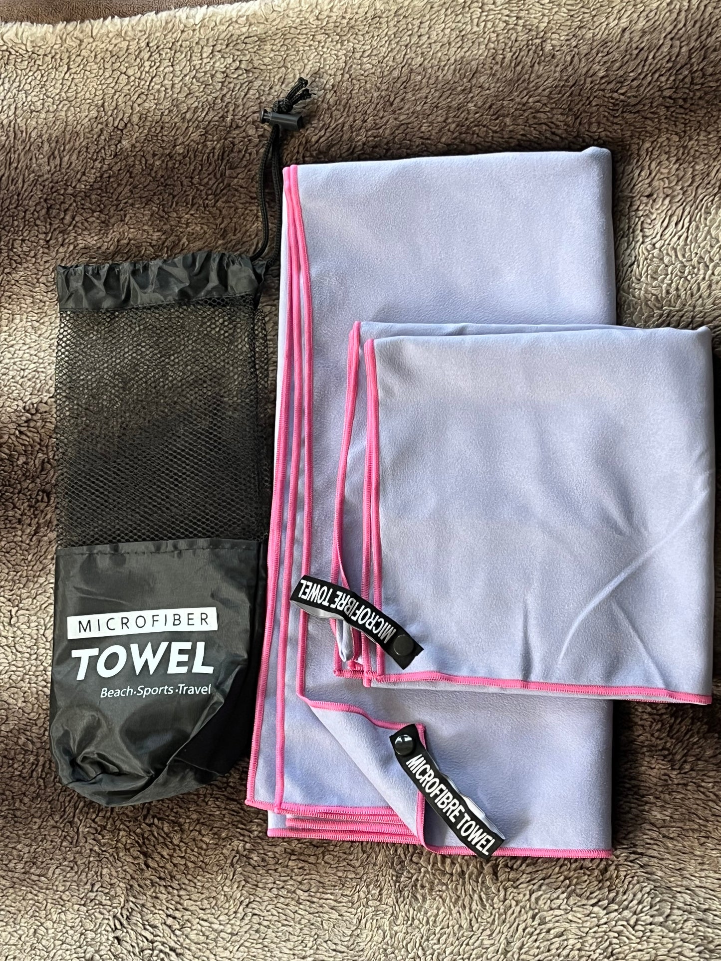 Microfibre towel - compact, ultra lightweight & quick dry towel - the perfect gym, travel & beach towel - swimming towel for sports, camping & hiking, x2 towels