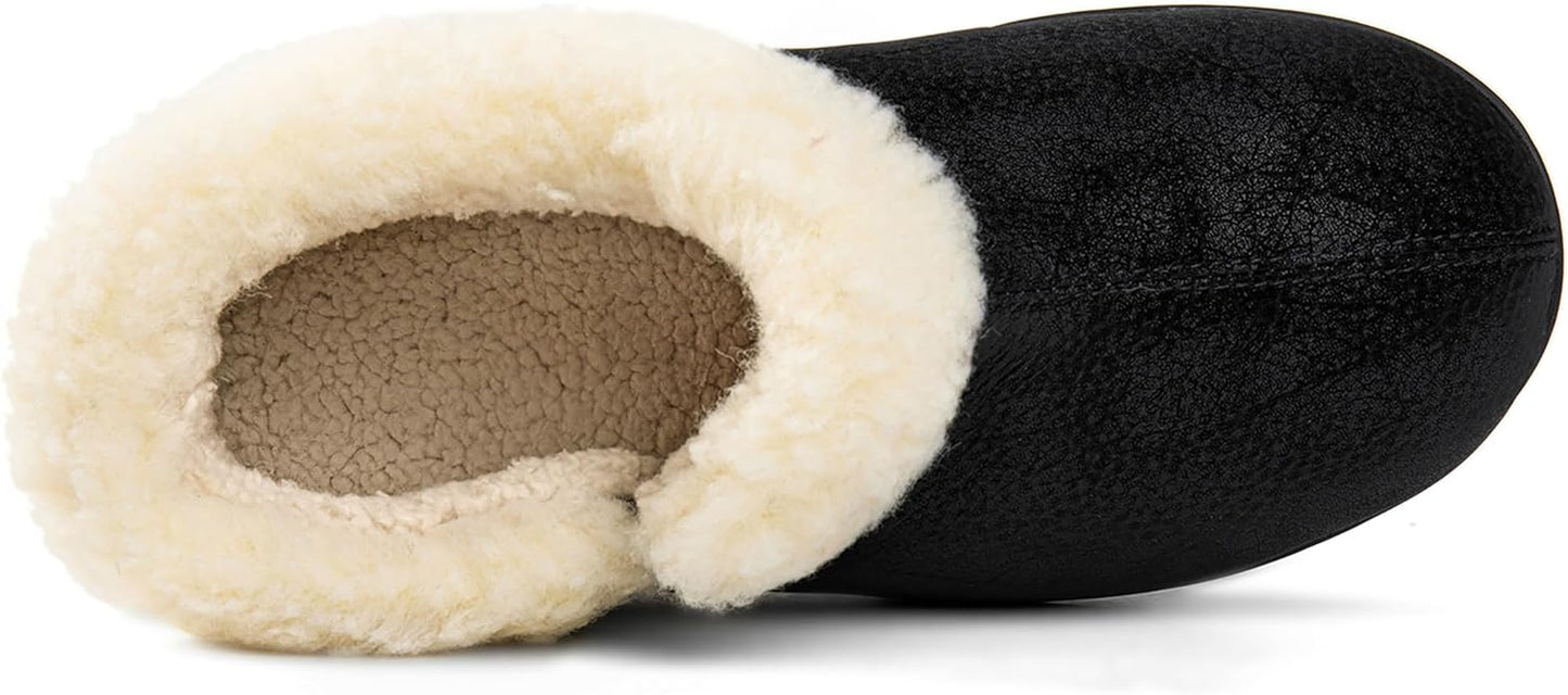 Women’s winter black slippers,  rock-dove Sierra Faux Leather Bootie Slippers Black UK 5