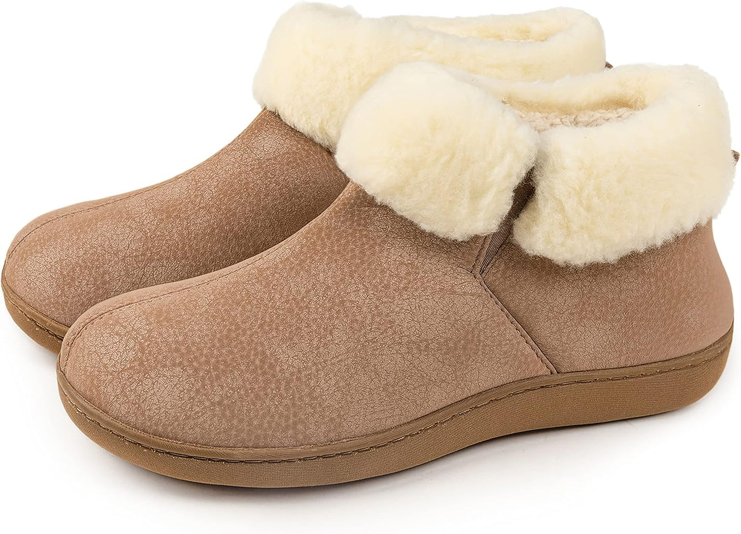 Women's Sierra Faux Leather Bootie Beige Slippers , size 5