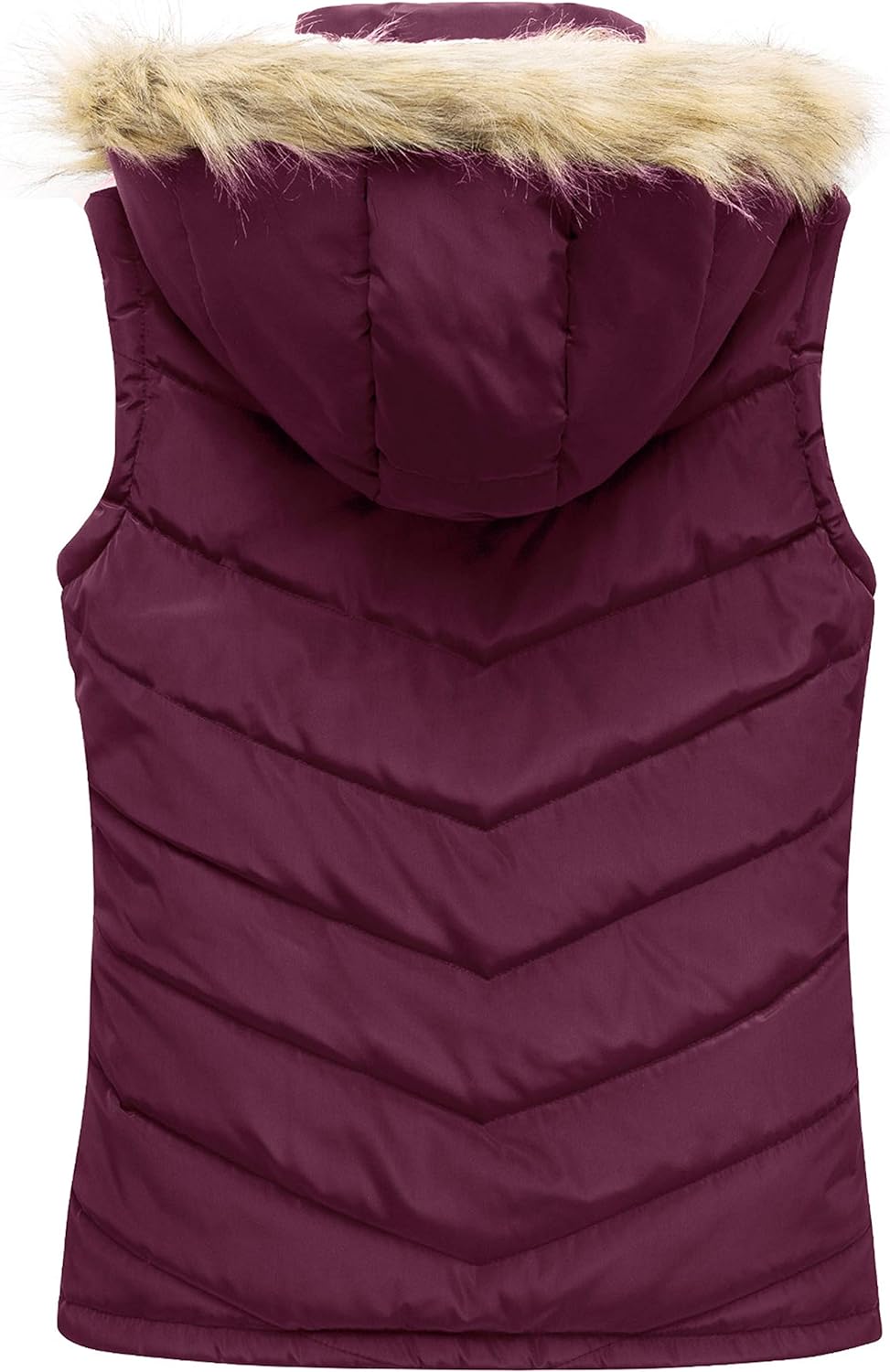 Maroon Body Warmer, fully lined Gilet with Removable hood, Wine Red,Medium