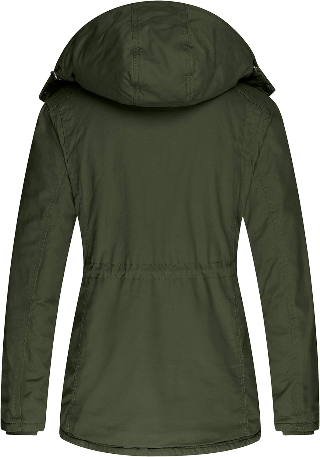 Women's Windproof Warm Coat Winter Casual Fleece Coat, Hooded Jacket, Ladies Slim Fit Jacket, XL