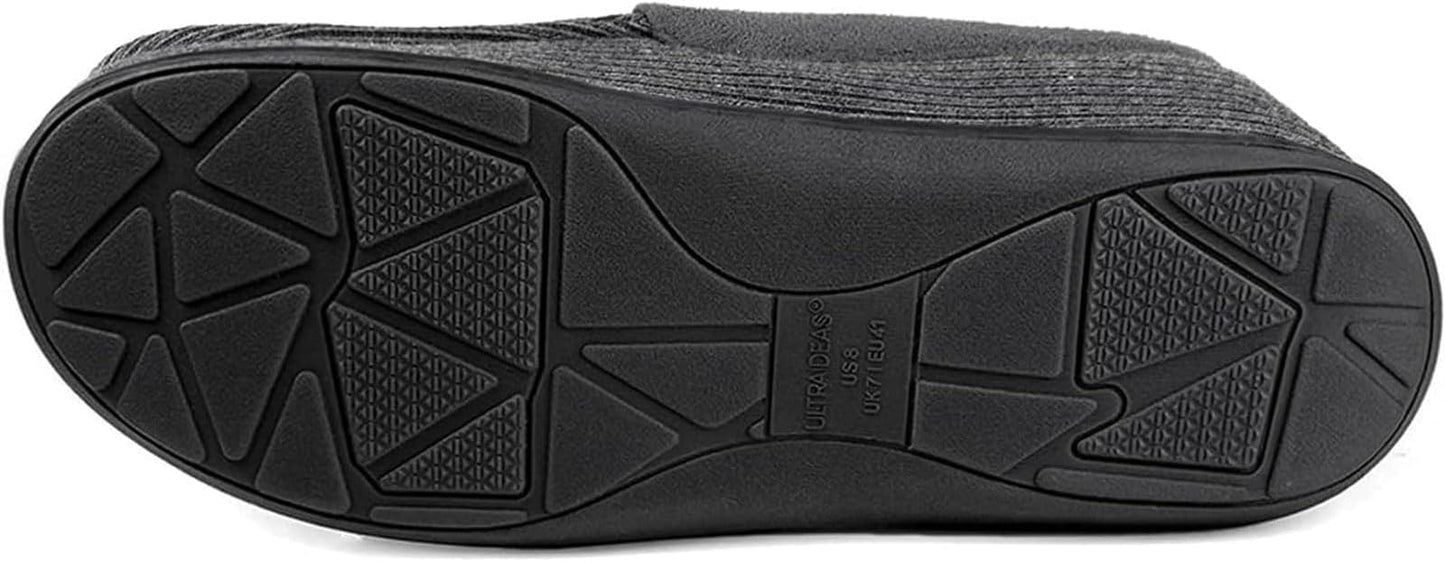 Men’s loafers, men's Carver Slippers Moc Loafer House Shoes Memory Foam, grey men's slippers   size 12