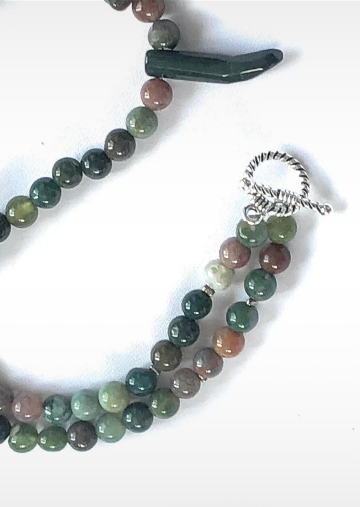 Handcrafted Indian Agate Necklace - 45cm Exquisite Natural Stone Jewellery