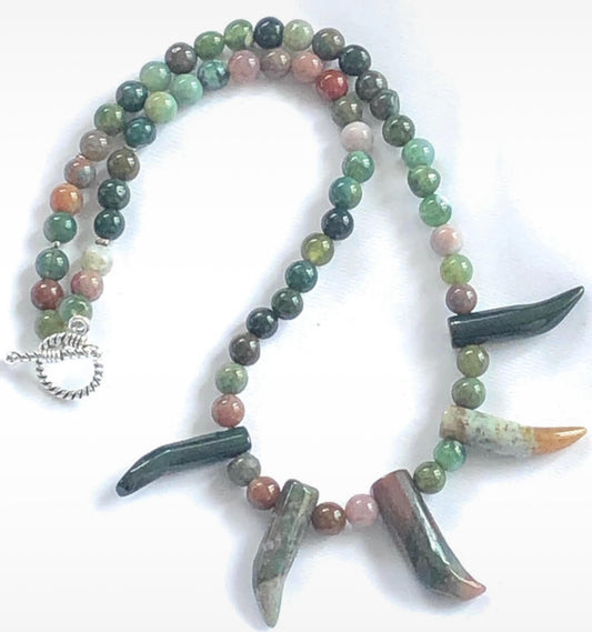 Handcrafted Indian Agate Necklace - 45cm Exquisite Natural Stone Jewellery