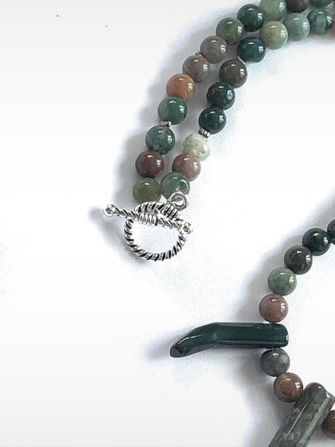 Handcrafted Indian Agate Necklace - 45cm Exquisite Natural Stone Jewellery