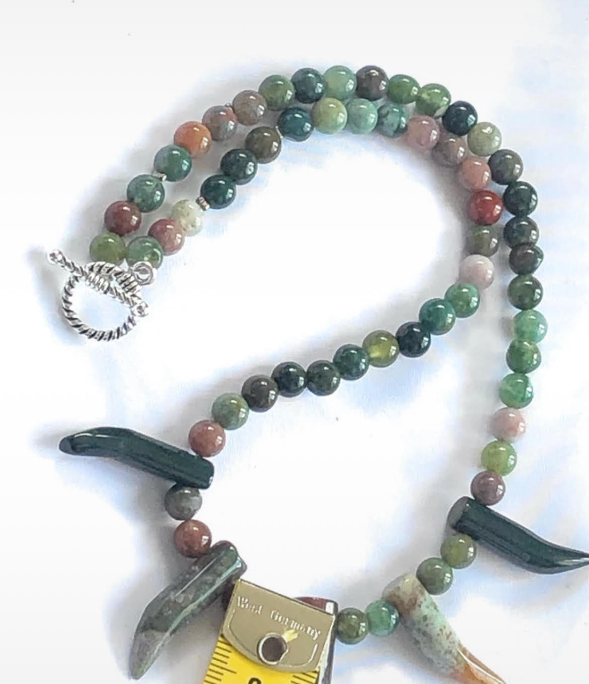 Handcrafted Indian Agate Necklace - 45cm Exquisite Natural Stone Jewellery