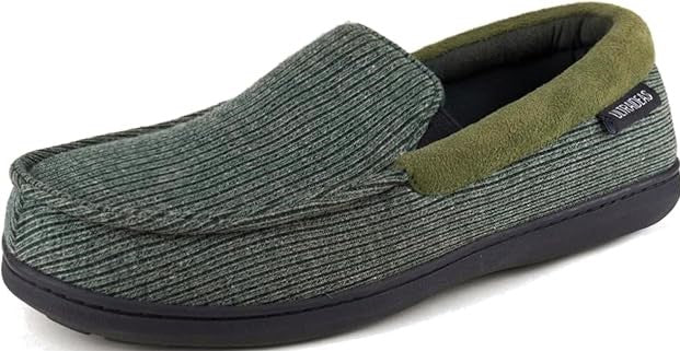 Men's green slippers size 9, men's slippers Moc Loafer House Shoes Memory Foam Sage Green, size 9