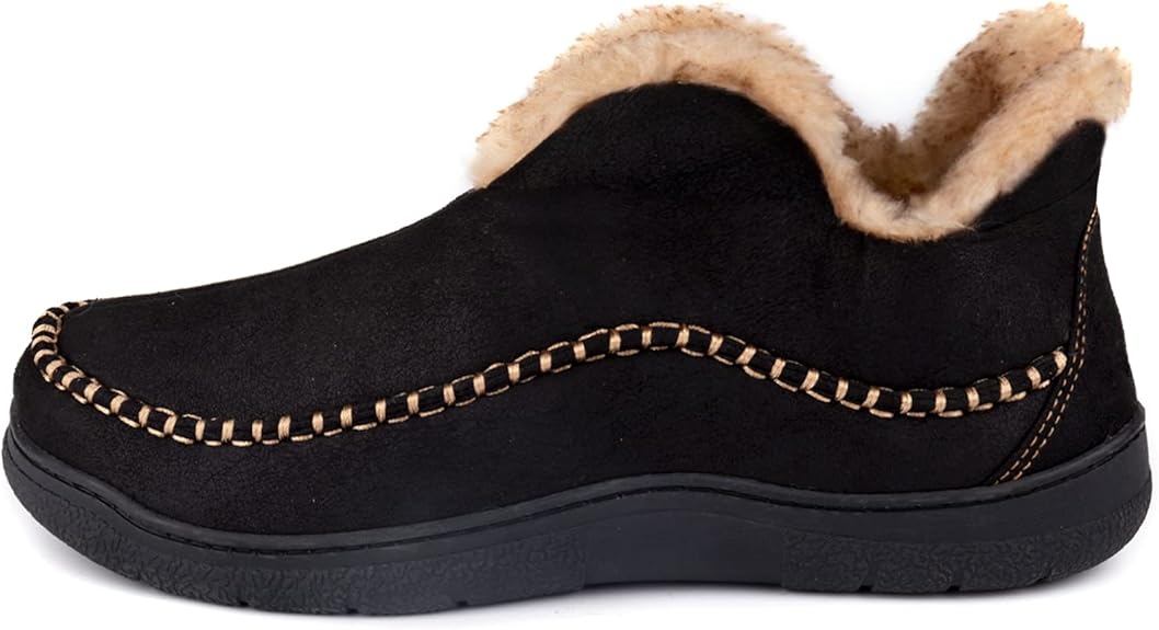 Men's Microsuede  Warm Fleece Lining Moccasin Slippers Cosy Memory Foam Indoor Outdoor House Shoes, size 11