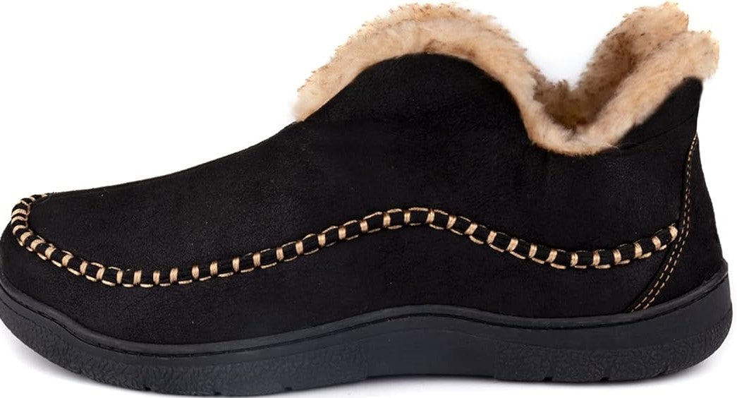 Men's Microsuede  Warm Fleece Lining Moccasin Slippers Cosy Memory Foam Indoor Outdoor House Shoes, size 11